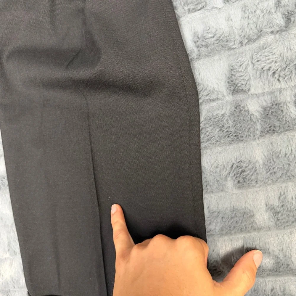 Stafford Mens Black Worsted Wool Pleated Cuffed Dress Pants 36x27 12-PP450S 89